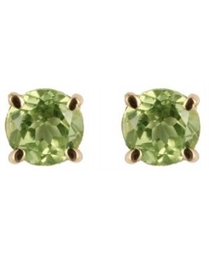 9ct Yellow Gold & Peridot Stud Earrings 4mm