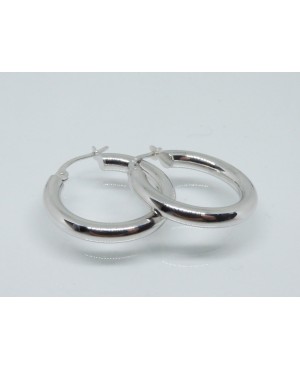 9ct White Gold Hoop Earrings 15mm