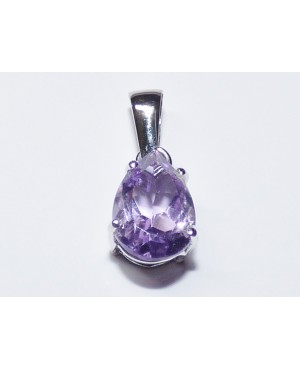 9ct White Gold & Amethyst Pendant