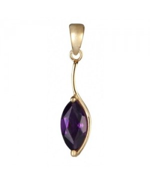 9ct Yellow Gold & Marquise Amethyst Pendant