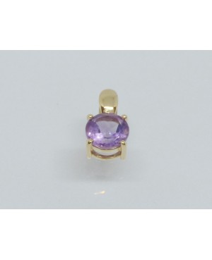 9ct Yellow Gold & Amethyst Pendant