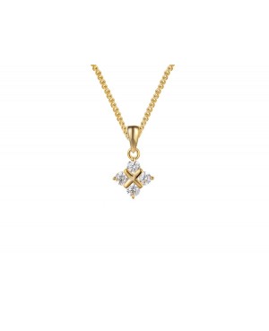 9ct Yellow Gold & Diamond Cross Pendant