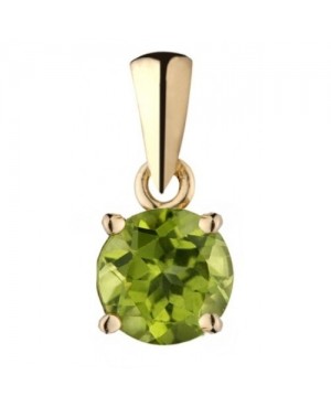 9ct Yellow Gold & Peridot Pendant 6mm