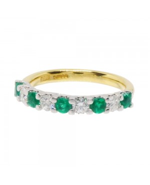 18ct Gold Emerald & Diamond (0.31ct) Ring