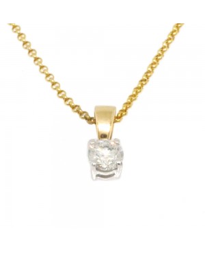 9ct Gold & Diamond (0.25ct) Pendant & Chain