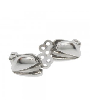 Silver Rhodium Plated Satin/Polish Fancy Clip Earrings