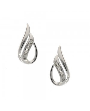 9ct White Gold & Diamond Stud Earrings