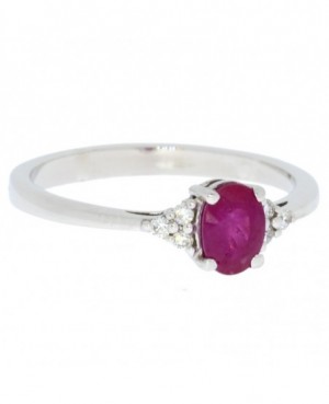 9ct Gold Ruby & Diamond Ring