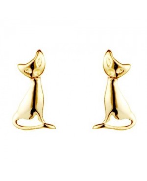 9ct Gold Cat Earrings