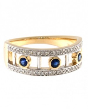 9ct Gold Sapphire & Diamond Ring