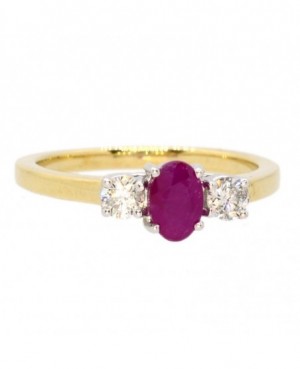 9ct Gold Ruby & Diamond Ring