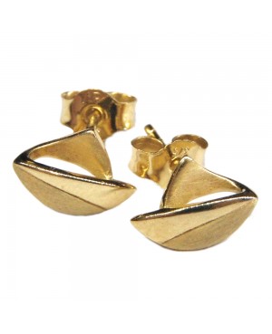 9ct Yellow Gold Leaf Stud Earrings