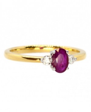 18ct Gold Ruby & Diamond Ring