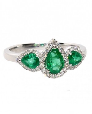 18ct Gold Emerald & Diamond Ring