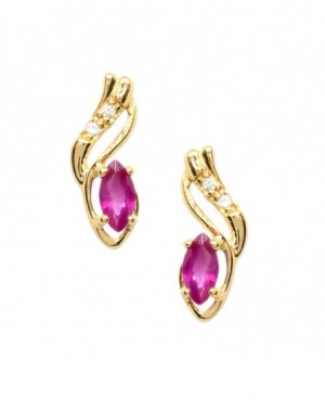 9ct Gold Ruby & Diamond Earrings