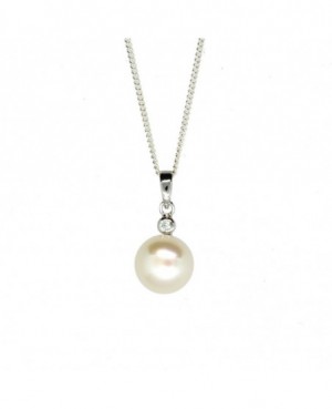 Silver & Freshwater Pearl with Cubic Zirconia Pendant