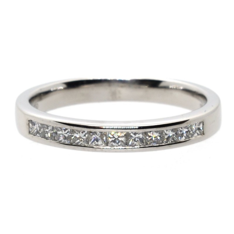 18ct White Gold & Princess Cut Diamond (0.33ct approx) Half Eternity Ring