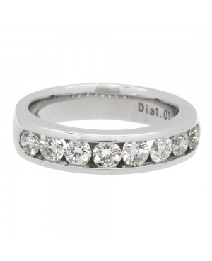 18ct White Gold & Diamond (1.00ct approx) Half Eternity Ring