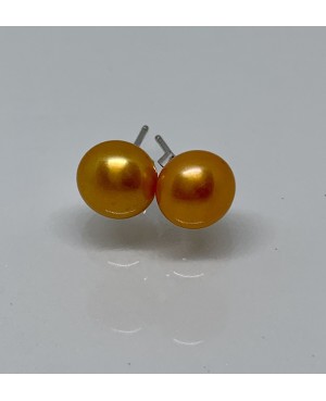 Silver & Freshwater Pearl Gold? Earrings 8mm